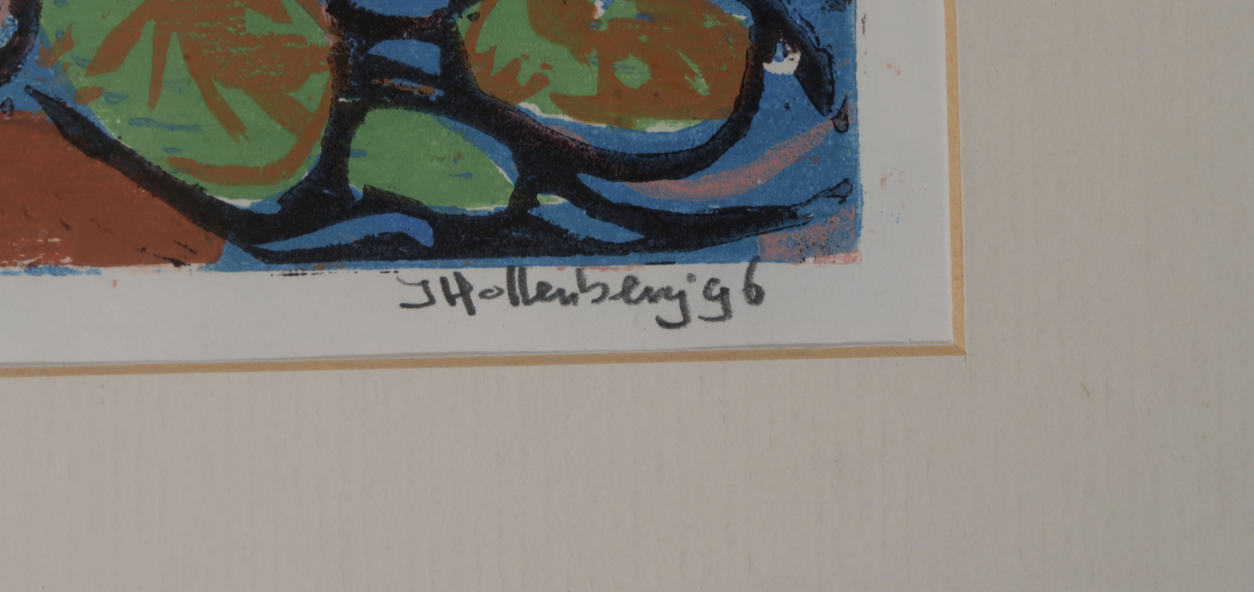 Jan Hollenberg - Houtsnede, Waterlelie - Ingelijst kopen? Bied vanaf 35!