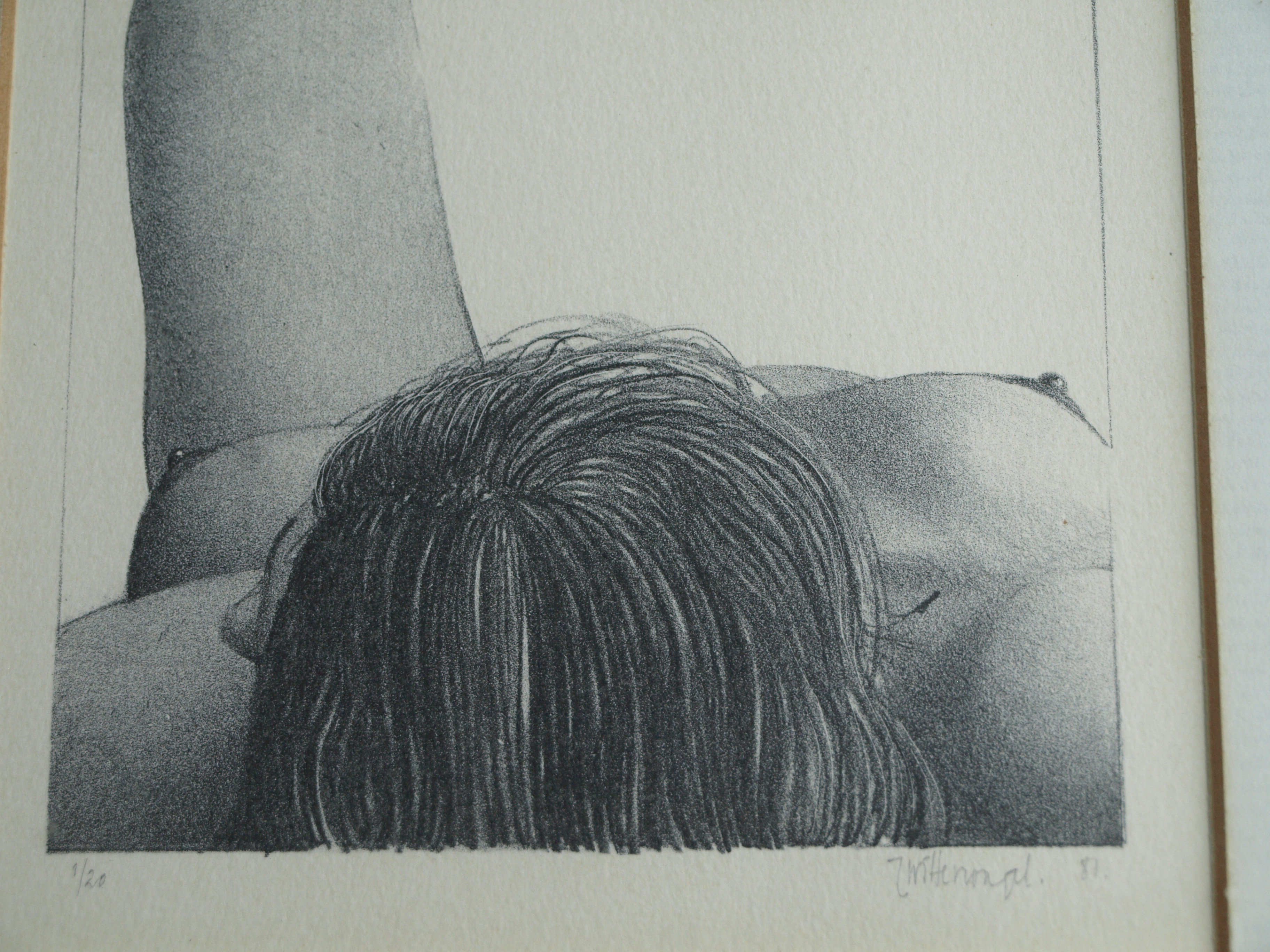 Niet of onleesbaar gesigneerd - Litho, Naakte vrouw – gesigneerd & ingelijst – nr 1/20 - 1981 kopen? Bied vanaf 1!