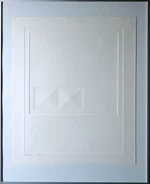 Harry van Kuyk - Reliëfdruk, Zonder titel - Ingelijst verkocht voor € 120!