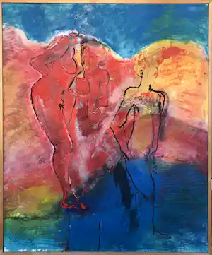 Eleonora Stol - Figuren in rood en blauw, 1993 verkauft für € 325!