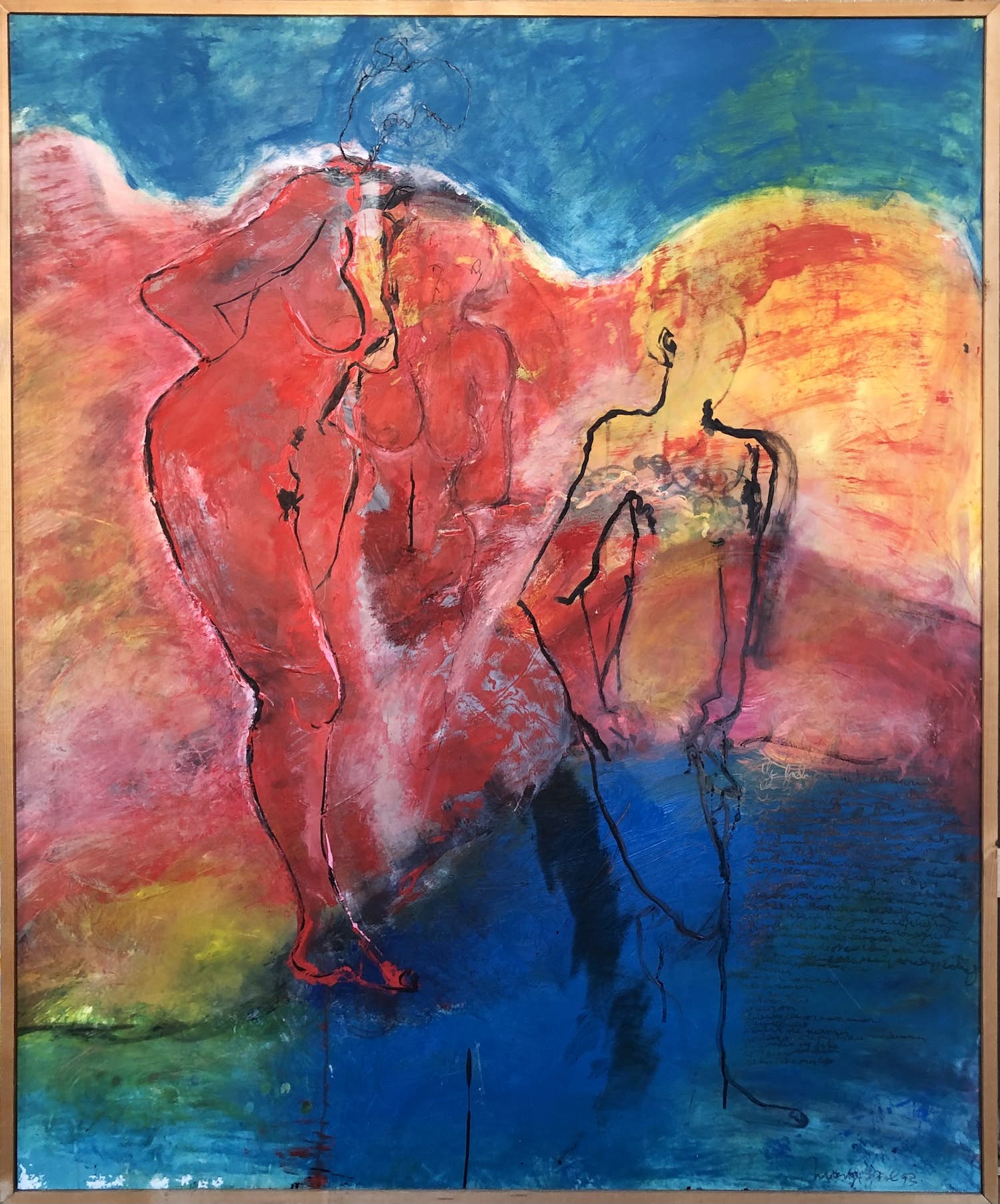 Eleonora Stol - Figuren in rood en blauw, 1993 verkocht voor € 325!