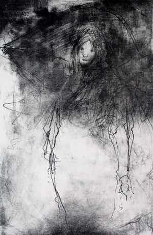 Dirkje Kuik - Litho: "Sneeuwvrouw" verkocht voor € 65!