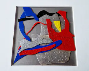 Jan Verschoor - een zeldzame gem. techniek (kunststof/verf) collage - expo museum jan vd Togt kopen? Bied vanaf 540!