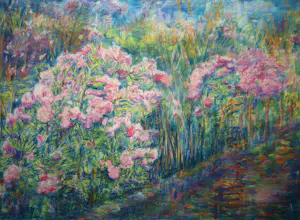 Bessel Kok - Pastelkrijt , ‘Bloementuin’ – 1989 kopen? Bied vanaf 70!