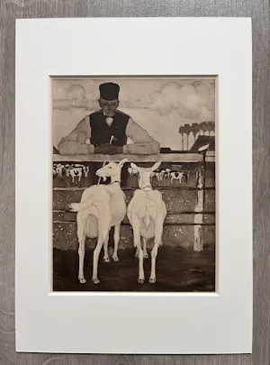 Jan Mankes - Originele Heliogravure Vader met Geitjes 1923 kopen? Bied vanaf 135!