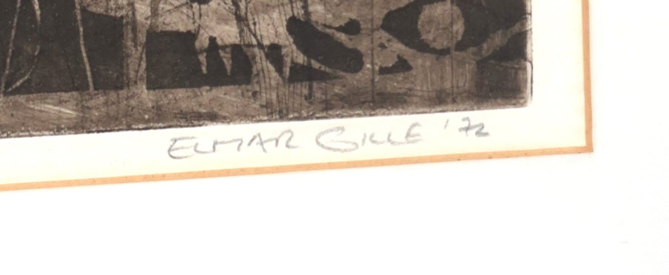 Elmar Gille - Ets, Haus des Berges - Ingelijst kopen? Bied vanaf 80!