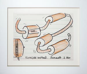 Servaas - Stifttekening, Fishgas Install. Renault 2 ltr. - Ingelijst kopen? Bied vanaf 1!