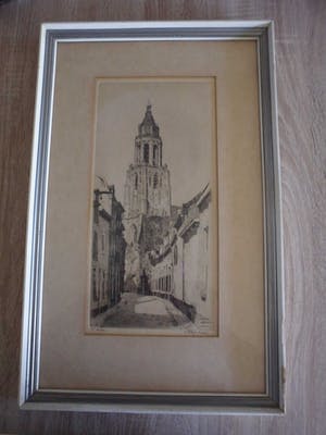 Hendrikus Roodenburg - Ets.Titel. "Trompetsteeg te Arnhem" kopen? Bied vanaf 25!