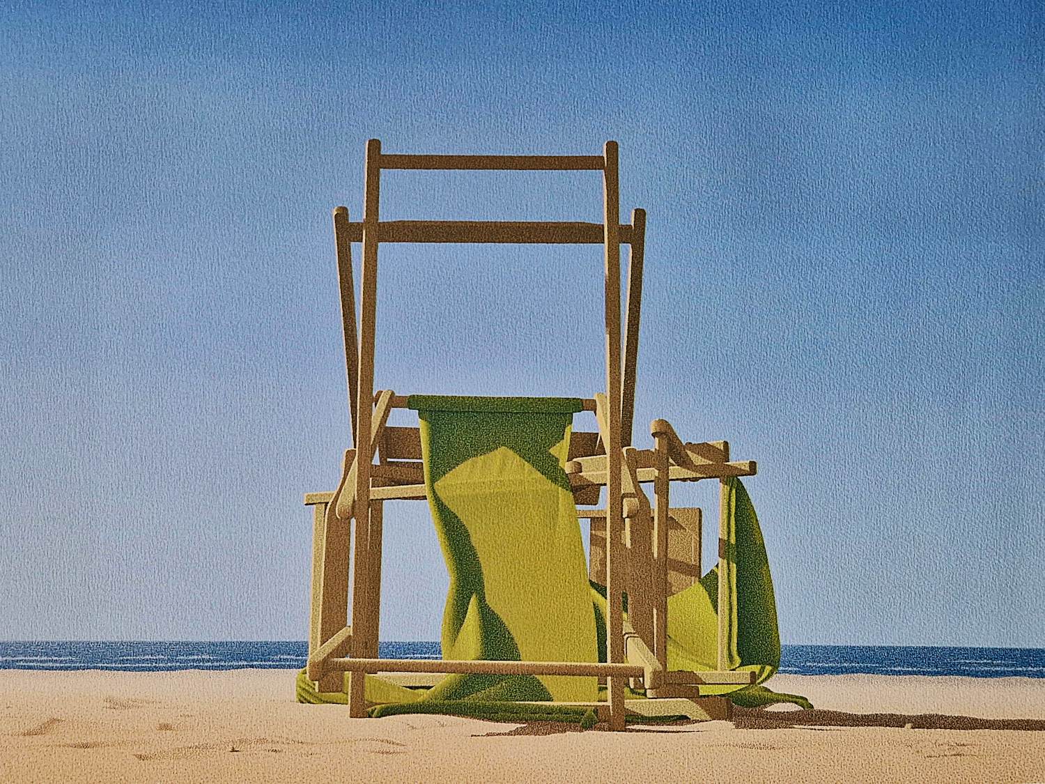 Teun Nijkamp - Grote kleuren zeefdruk "laatste dag aan het strand" - beperkte oplage (100) kopen? Bied vanaf 28!