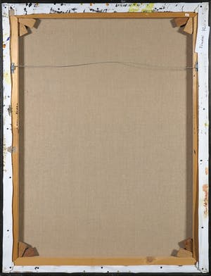 Frans Nicolai - Gemengde techniek op doek, Zwart, blauw en rood - Ingelijst kopen? Bied vanaf 100!