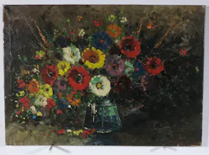 Jan van Vlaardingen - Olieverf op doek, Bloemstilleven kopen? Bied vanaf 40!