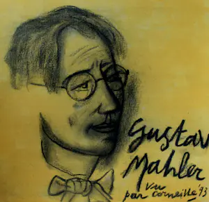 Corneille - tekening + gem. techniek + foto + handgeschreven teksten: Gustav Mahler - 1993 kopen? Bied vanaf 1495!