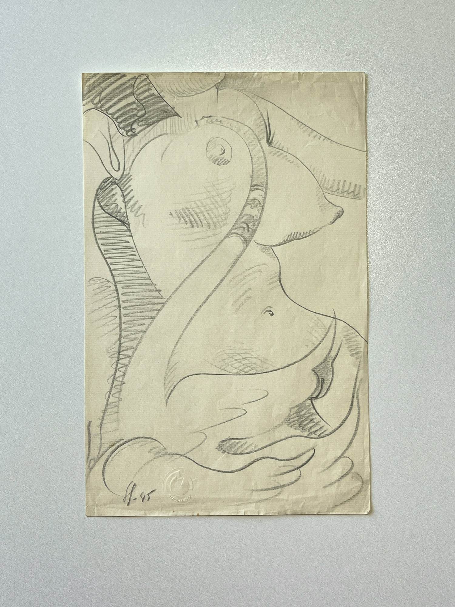 Victor Servranckx - surrealistische compositie met naakt en zwaan kopen? Bied vanaf 485!