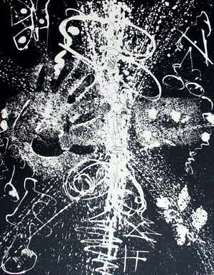 Piet van Stuivenberg - Litho: Abstracte compositie - 1960 verkocht voor € 45!
