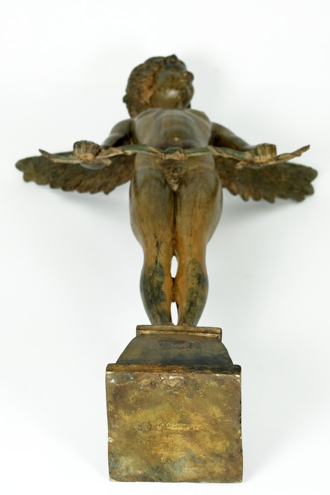 Pierre Chenet - Bronzen sculptuur van engel met boog (cupido) kopen? Bied vanaf 349!