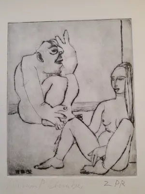 Simon P. Schrieber - Radierung mit persönlicher Widmung, 1992 kopen? Bied vanaf 5!