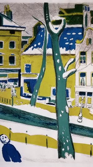 Jan Wiegers - Achterburgwal in de winter kopen? Bied vanaf 175!