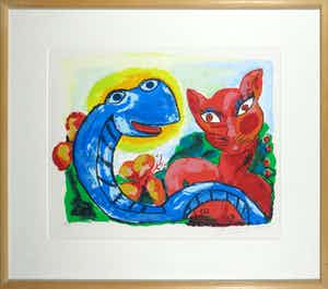 John Lie a Fo - Zeefdruk, Zonder titel - Ingelijst verkocht voor € 35!