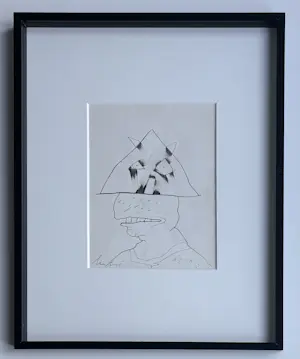 Lucebert - Oost-Indische inkt op papier | 'Tête Triangulaire' | 1981 (INGELIJST) kopen? Bied vanaf 950!