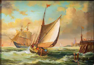 Niet of onleesbaar gesigneerd - 2x Hollandse School Zeelandschappen (XX) kopen? Bied vanaf 1!