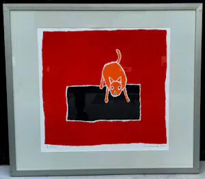 Hans Innemee - Ingelijste zeefdruk: poes - 2001 kopen? Bied vanaf 149!