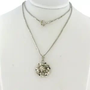 14k gouden collier en hanger met single cut geslepen diamant totaal circa 0.05ct kopen? Bied vanaf 610!