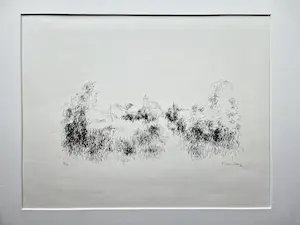 Metten Koornstra - 1964 - karakteristieke & grote Litho "landschap met dorp Provence" gesigneerd kopen? Bied vanaf 1!