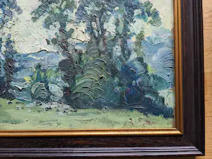 Georges Naves - Expressionistische Landschaft, Öl auf Holz, sehr schön gerahmt kopen? Bied vanaf 109!