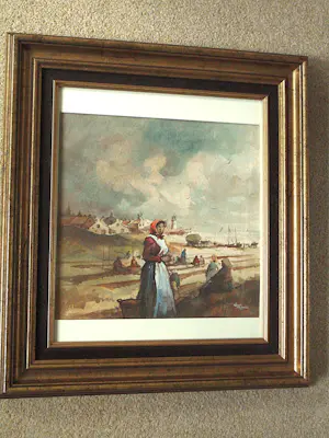 Reint de Jonge - Aquarel - Vissersdorp in de Branding kopen? Bied vanaf 125!