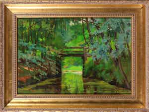 Jan Stapper - Olieverf op paneel, Beek verkocht voor € 100!