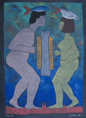 Geertje Briels - Houtdruk op geschept papier, Tango kopen? Bied vanaf 35!