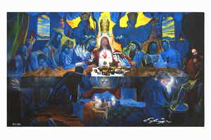 Ernst Fuchs - Das letzte Abendmahl - Handgesigneerde Giclée - Groot verkocht voor € 85!