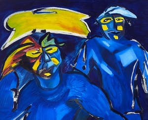 Edward Brantsen - Acryl op papier, Think kopen? Bied vanaf 1!