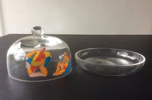 Corry Ammerlaan - Keramiek schaal en glazen schaaltje met stolp kopen? Bied vanaf 25!