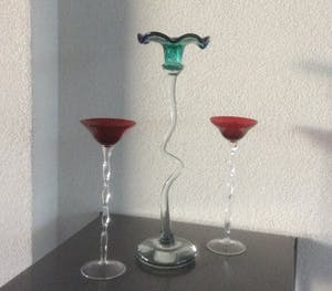 Niet of onleesbaar gesigneerd - Drie glasobjecten kopen? Bied vanaf 1!