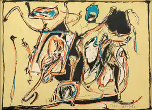 Jacques Doucet - litho, CoBrA compositie, handgesigneerd, ingelijst, oplage 60 stuks verkocht voor € 230!
