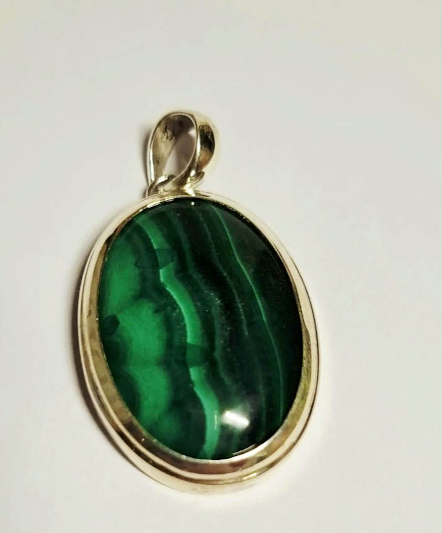 Nieuwe Zilveren Hanger met Malachiet kopen? Bied vanaf 55!