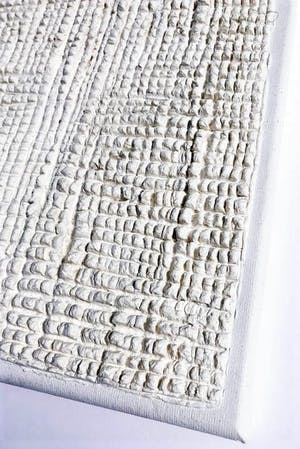 Jan Schoonhoven Jr. - Papier mache op kanvas. Wit square. kopen? Bied vanaf 400!