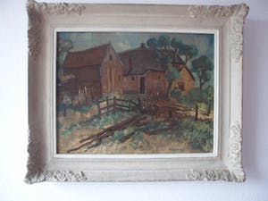 Willem Klijn - Olieverf op doek. "Boerderij te Winterswijk". kopen? Bied vanaf 60!