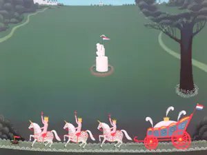 Willem Westbroek - Willem Westbroek Landschap met koets i Hollands landschap, naïeve kunst! kopen? Bied vanaf 125!