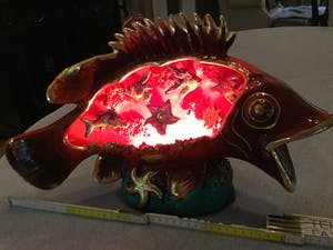 Vallauris Keramiek - VINTAGE - Vis tafellamp kopen? Bied vanaf 75!