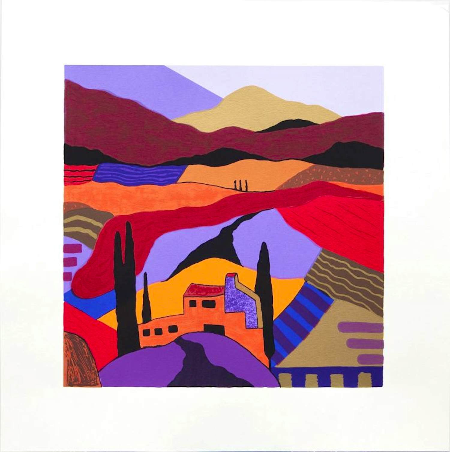 Ronald Boonacker - Kleurenzeefdruk LOMBARDIJE II Handgesigneerd kopen? Bied vanaf 110!