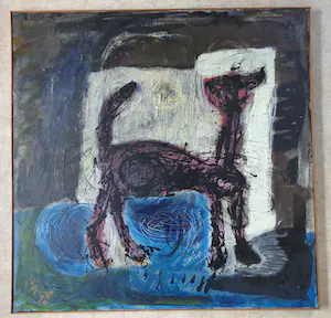 Martin van Wordragen - DE KAT / OLIEVERF DOEK / 101x101cm / KADER / SIG / 1978 kopen? Bied vanaf 360!