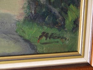 Johan Gerhard Siemer - Olieverf op paneel, “Boerderij” – gesigneerd en ingelijst – ca 1950 kopen? Bied vanaf 50!