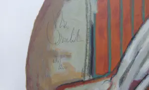 Nico Vrielink - HALFNAAKTE ZITTENDE VROUW / KLEURZEEFDRUK / 62x61cm / SIG kopen? Bied vanaf 45!