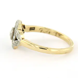 14k bicolour gouden ring bezet met roos geslepen diamant tot. 0.20ct kopen? Bied vanaf 360!