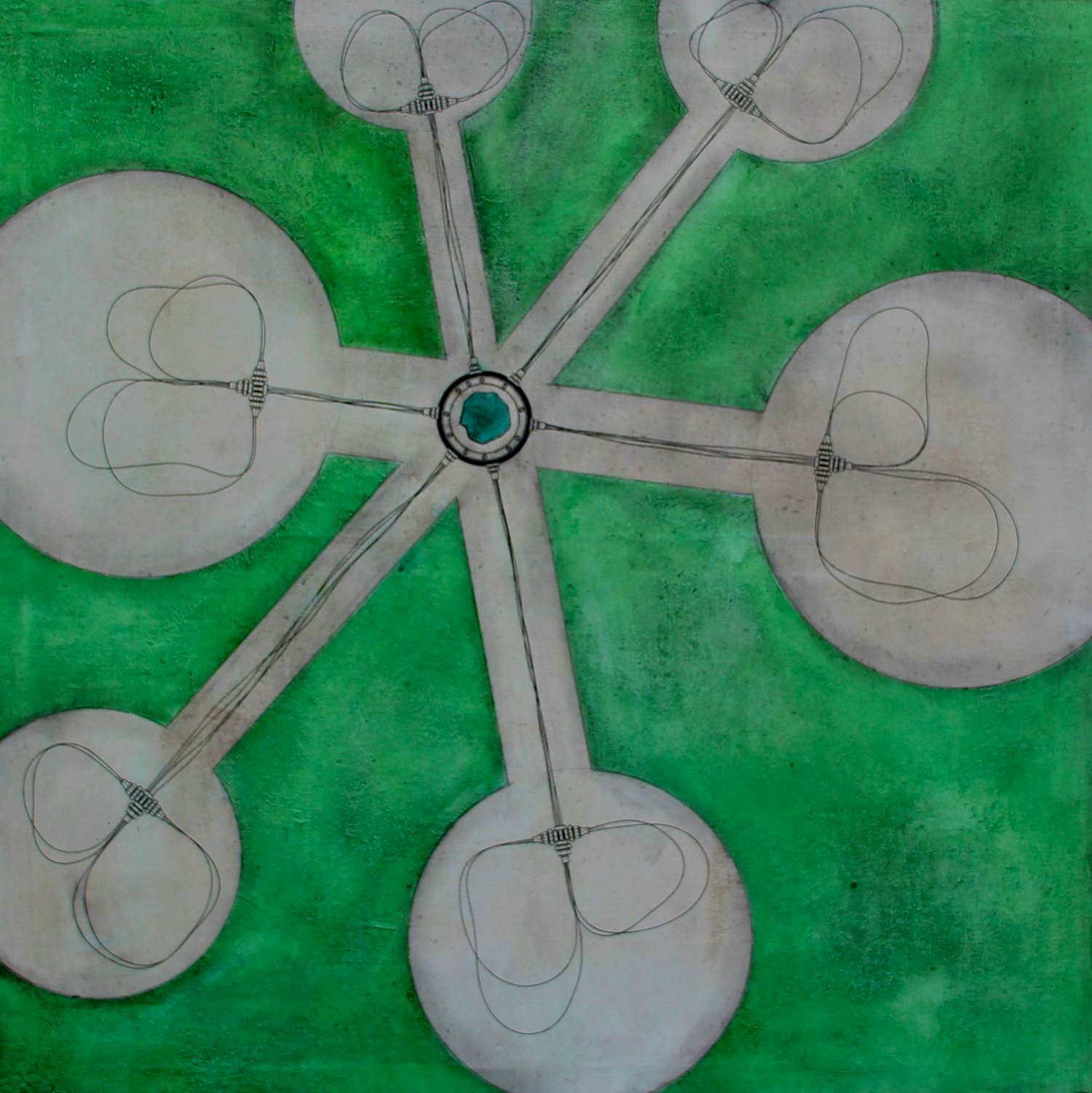 Yves Velter - Ingelijste gemengde techniek: Het kwetsbaarheid principe - 1996(groot werk!) kopen? Bied vanaf 795!