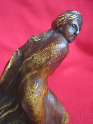 Leonildo Giannoni Chapelier - Jeune femme dans le vent. kopen? Bied vanaf 50!