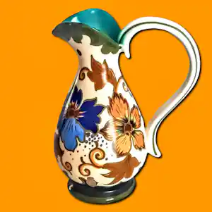 Plateelbakkerij Zuid-Holland - Keramikkrug Keramikvase Art Deco Modell 4812 Dekor "Godelin" 50er Jahre kaufen? Bieten Sie von 60!