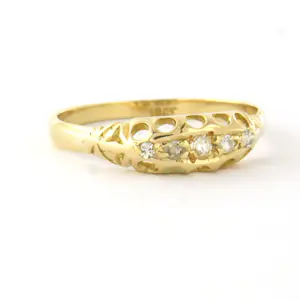 18k geelgouden ring bezet met diamanten 0.04 ct - rm 18.75(59) kopen? Bied vanaf 260!